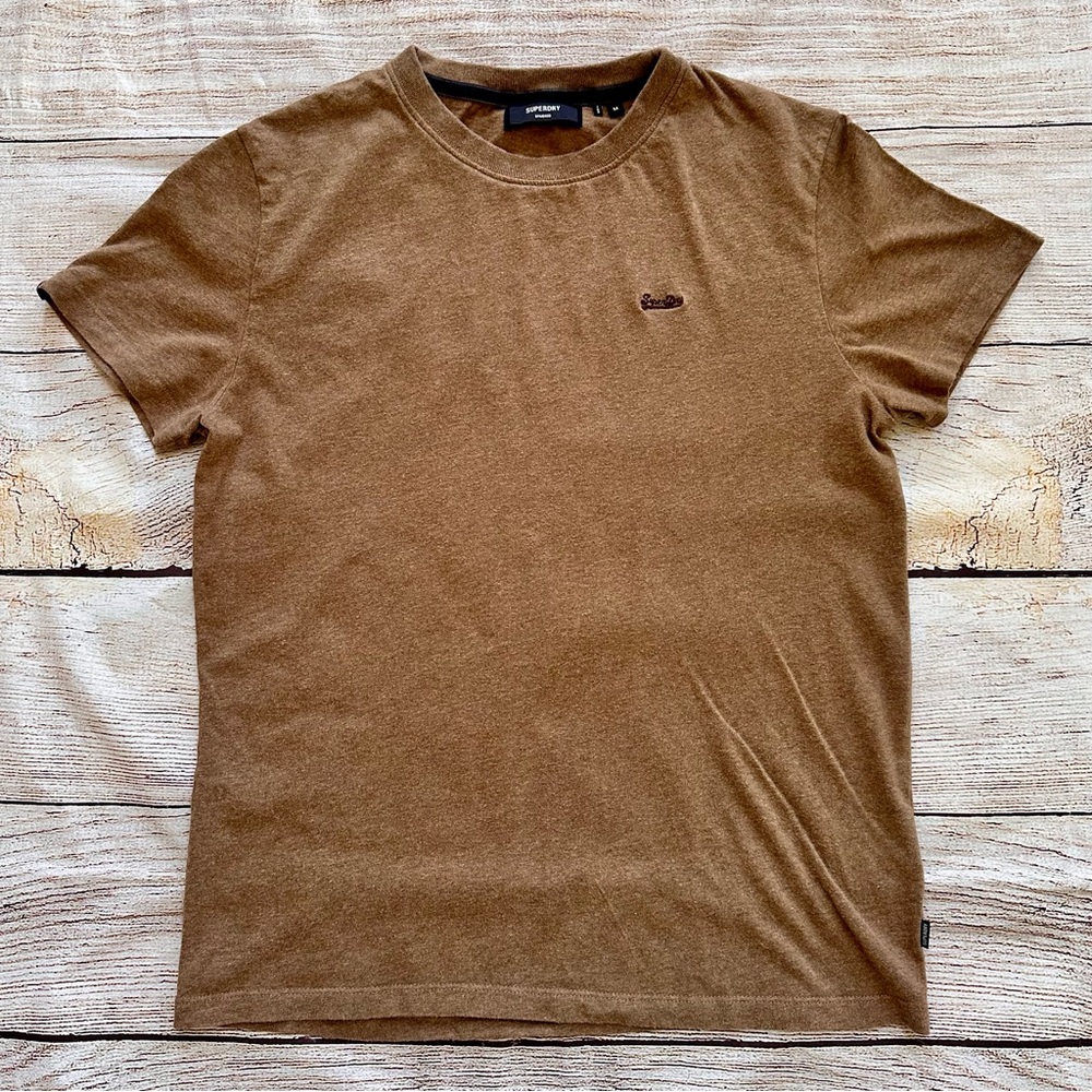 SuperDry Studios Light Brown Tan Heathered T-Shirt Men’s Sz M